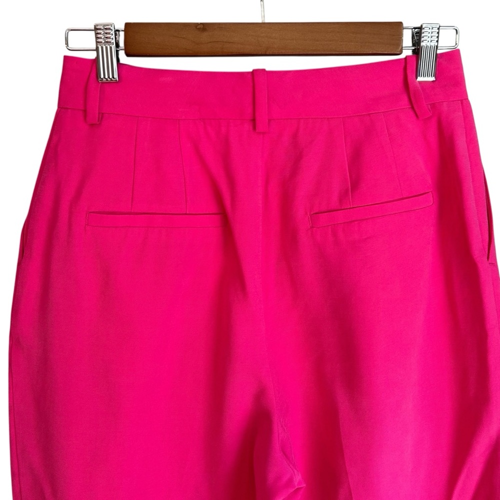 NWT ZARA Single Pleat Cuffed Ankle Dress Pant Women’s SZ Small in Hot Pink - Picture 6 of 8